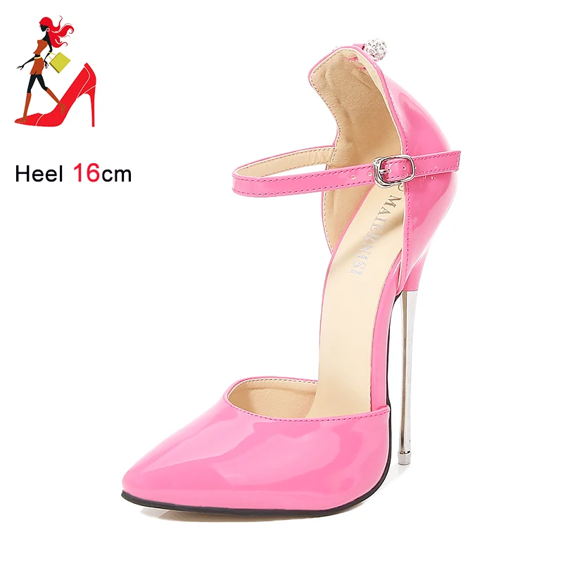 Fetish 16CM Extreme High Heels SM Cosplay Sandals Summer Fashion Poined Toe Stilettos Crossdresser Shoes Metal Heel Women Shoes