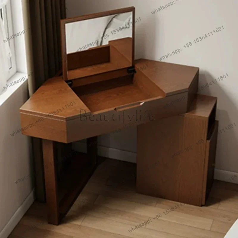 FG Luxury Wood Vanity Table Comfortable Beauty Corner Modern Living Room Dressing Table Makeup Drawers Vestidores Home Furniture