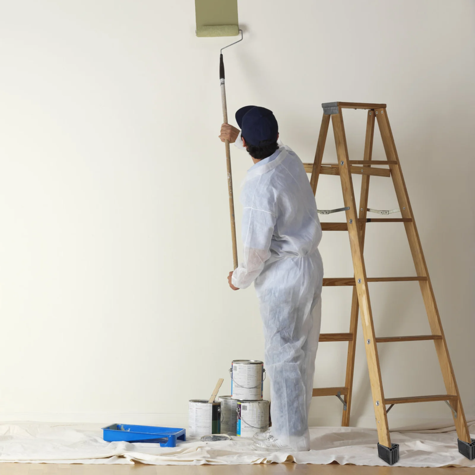 

2pcs Non-Slip Feet Mat Rubber Foot Protector Floor Protection Ladder Leg Cover Ladder Accessories Building Tools