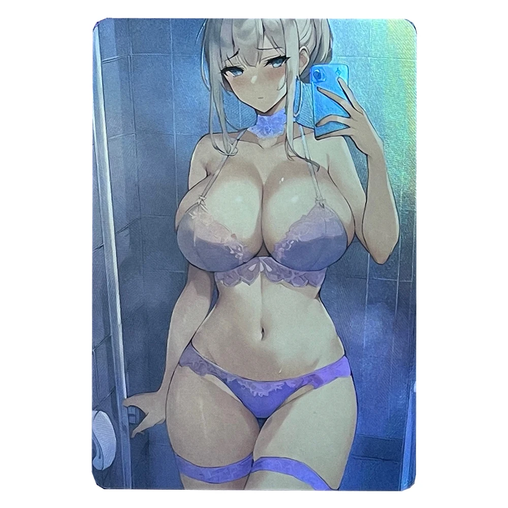 59X86Mm 9Pcs/set Azur Lane Kawaii Swimsuit Bra Collection Card Refraction Color Flash Game Anime Cards Gift Toys