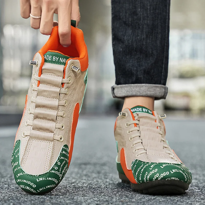 YRZL Men's Shoes Soft Walking Shoes Lightweight Casual Vulcanized Shoes Sports Sneaker Comfortable PU Leather Shoe Men Sneakers