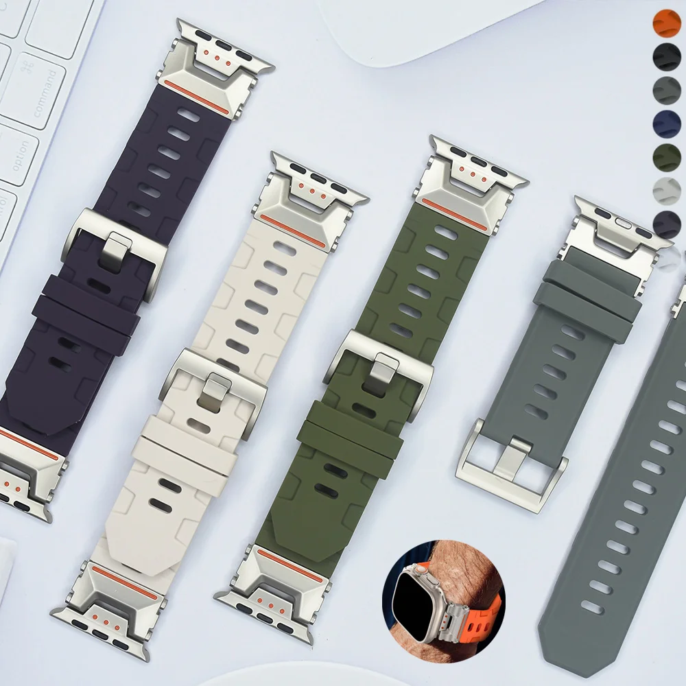 Silikonarmband für Apple Watch Ultra 49mm Serie 10 11 46mm 9 8 7 45mm Weiches Sportarmband IWatch 6 SE 5 44 42mm Armband