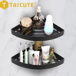 TAICUTE-estante esquinero de acero inoxidable, organizador de champú, 2 formas de instalación, cesta de almacenamiento, accesorios de baño y cocina