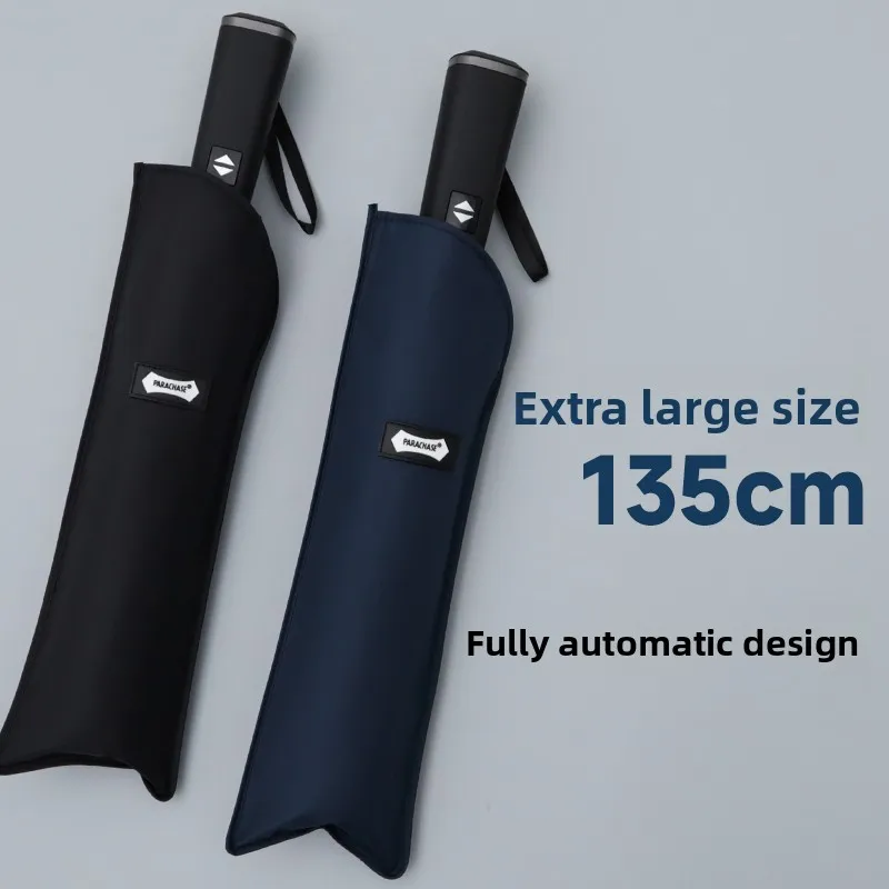 

Extra Large 35CM Auatic Double Fold Rain Umbrella Thiened Reinforced for Heavy Rain Men's Sle Aluminum Alloy Sti Pu...