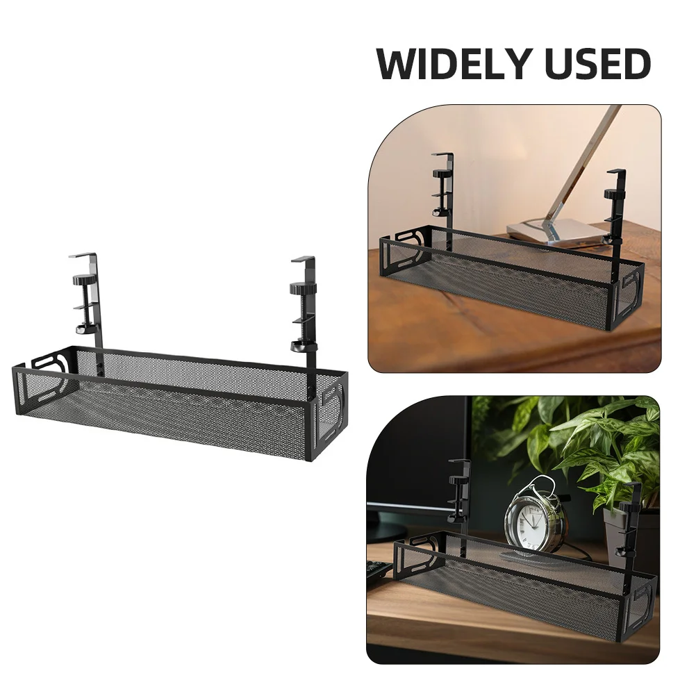 Under Desk Cable Management Tray Mesh Grid Organizer for Wire Storage Desktop Cord Holder Cable Rack Office Home Use