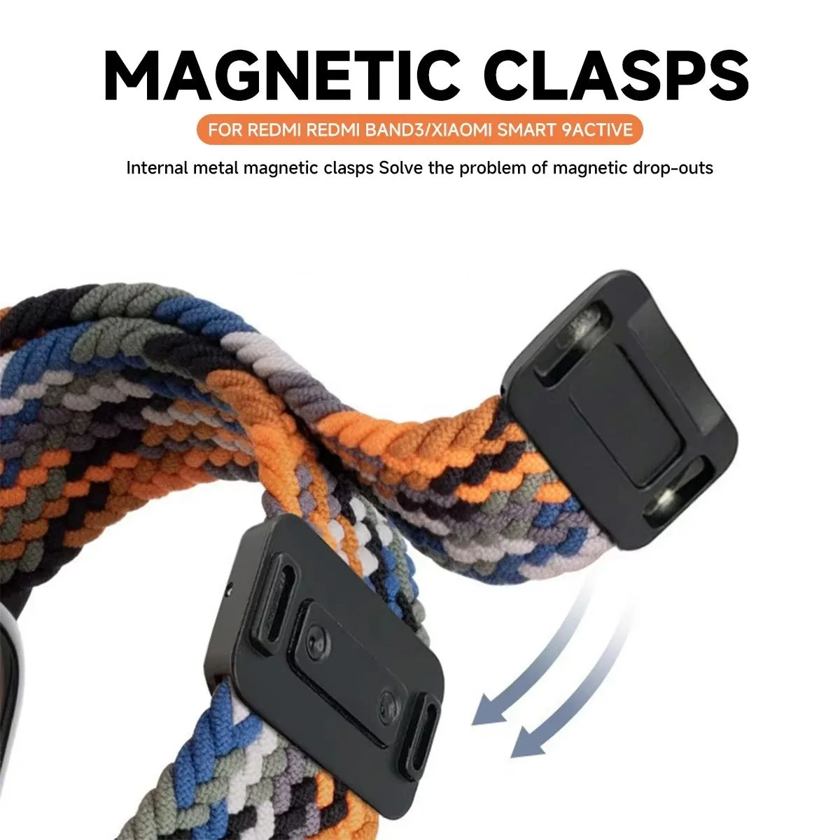 Case+Braided Strap for Xiaomi Smart Mi Band 9 8 Active Accessories Sports Magnetic Nyon Bracelet Correa+Cover for Redmi Band 3 2