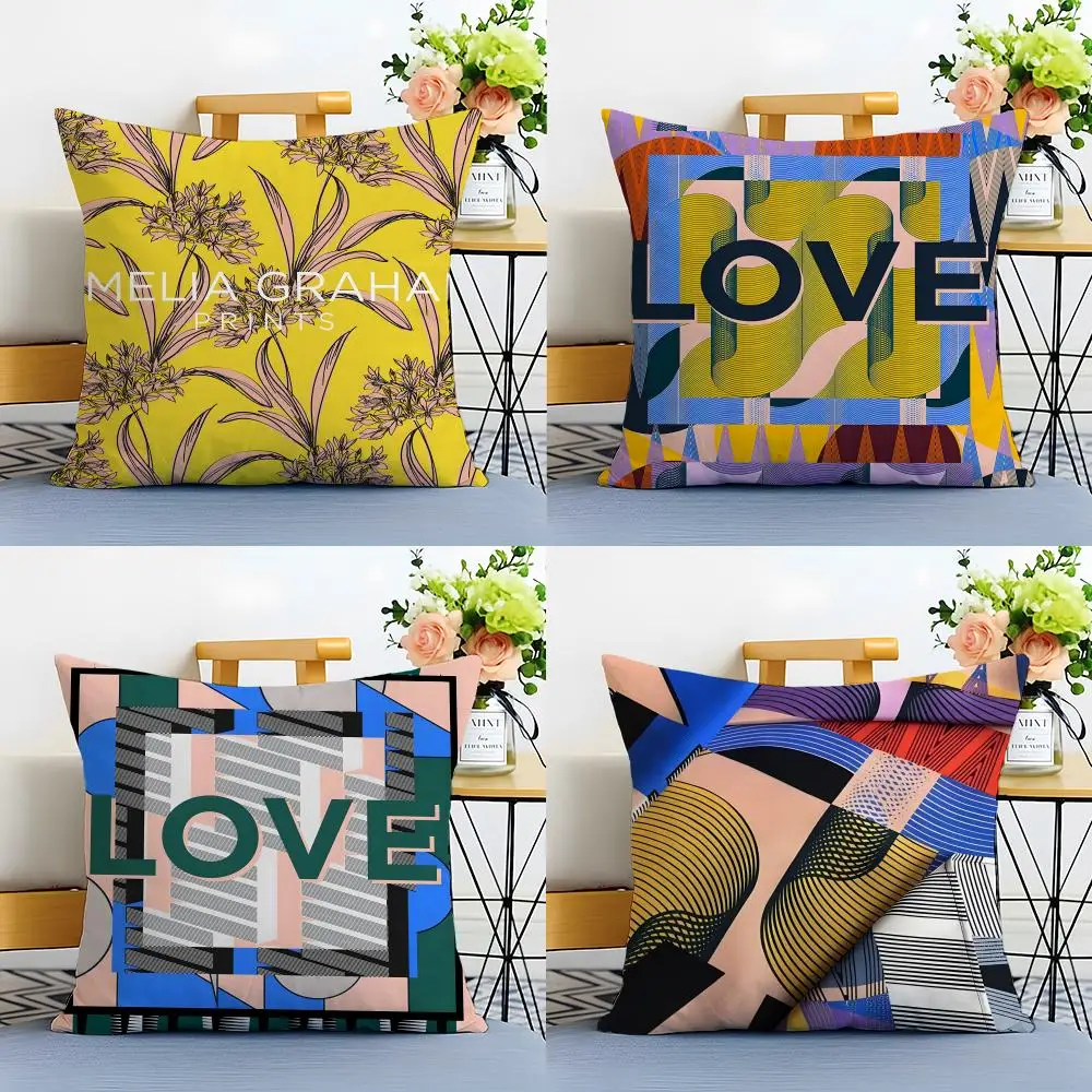 Sophisticated British A-Amelia Graham London Cushion Cover Washable Linen Pillowcase Soft  for Sofa Bed Cozy Home Room Decor