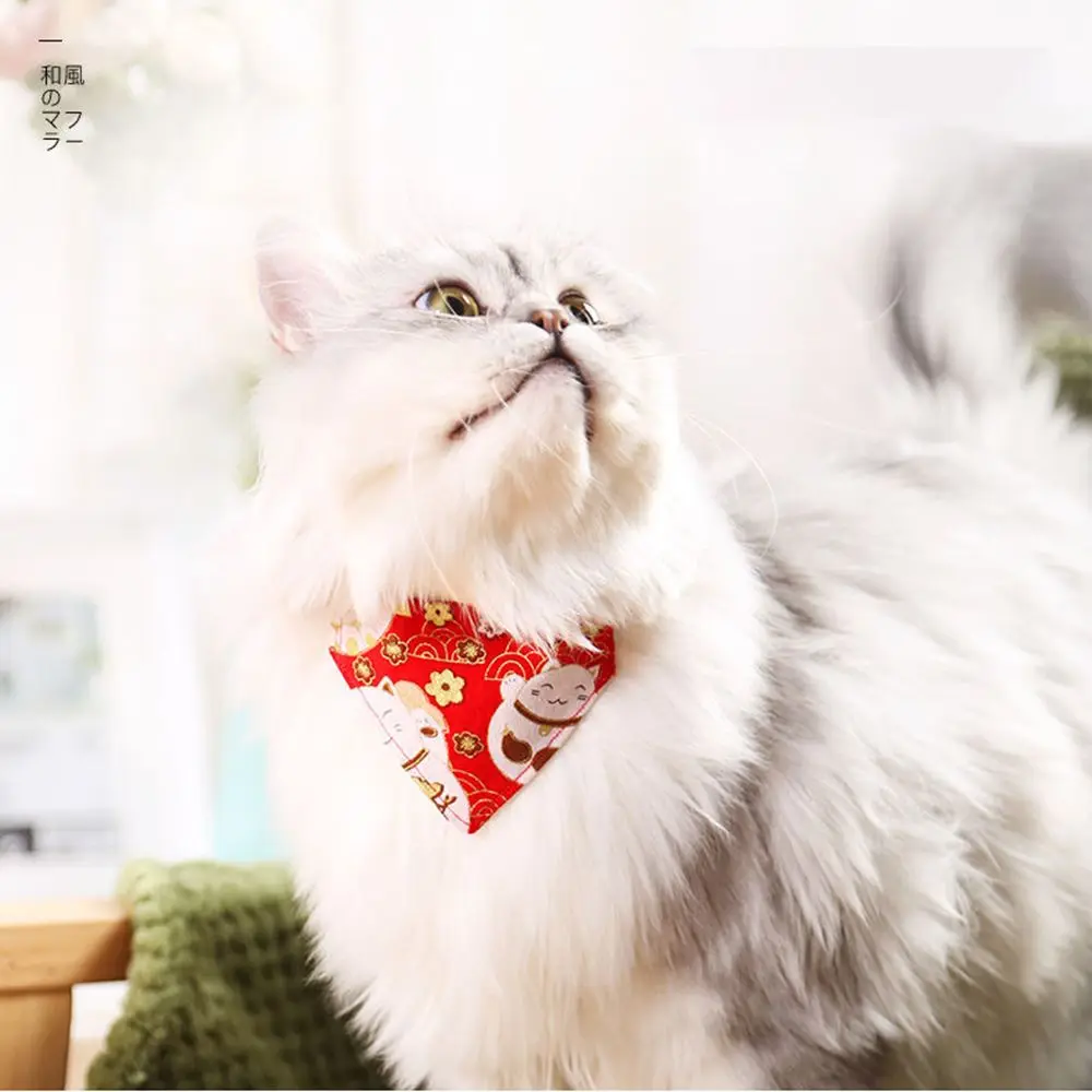 Cartoon Pet Bandana Bow Tie Puppy Kitten Trigon Scarf Adjustable Dog Cat Collar Animal Accessories