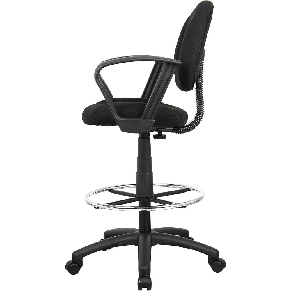 كرسي Boss Office Products المريح مع أذرع حلقة باللون الأسود، متوسط الظهر #6