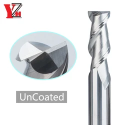 YZH Aluminum alüminyum End Mill CNC 2 flüt karbür freze kesicisi araçları alüminyum bakır için 1 ila 20mm