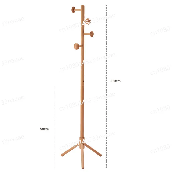 Nordic solid wood floor to ceiling coat rack home bedroom living room net red vertical Japanese style log wind mushroom hanger