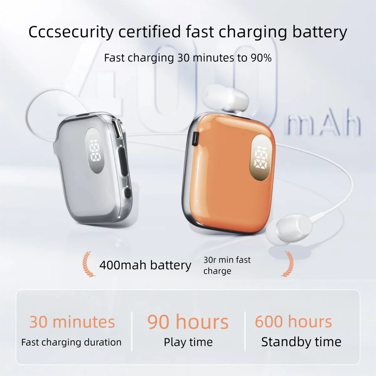 Lapel Clip Business Bluetooth Headset Power Display Long Battery Life Call Noise Reduction Smart One-to-Two Single-ear Earphone