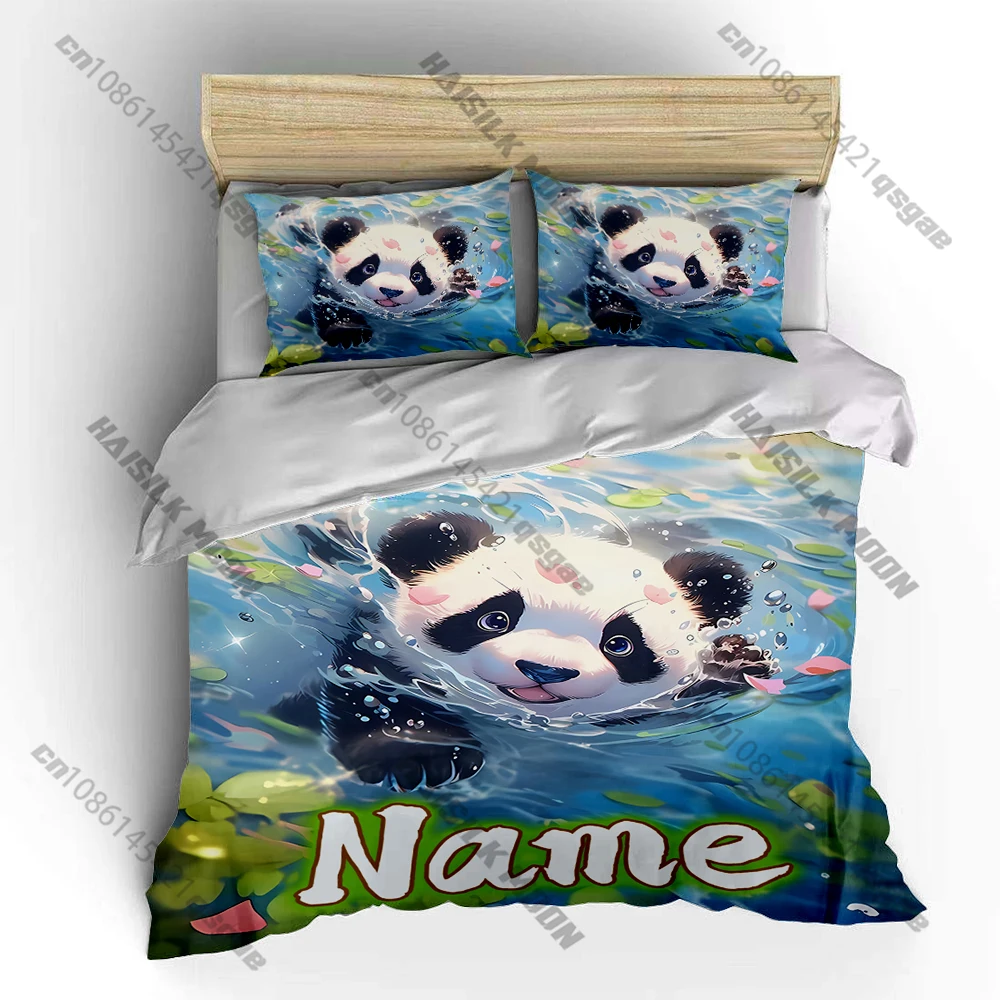 

Cute Panda Print Bedding Set Duvet Cover 1 Duvet Cover 2 Pillowcases Adult and Kids Bedding Set Luxury