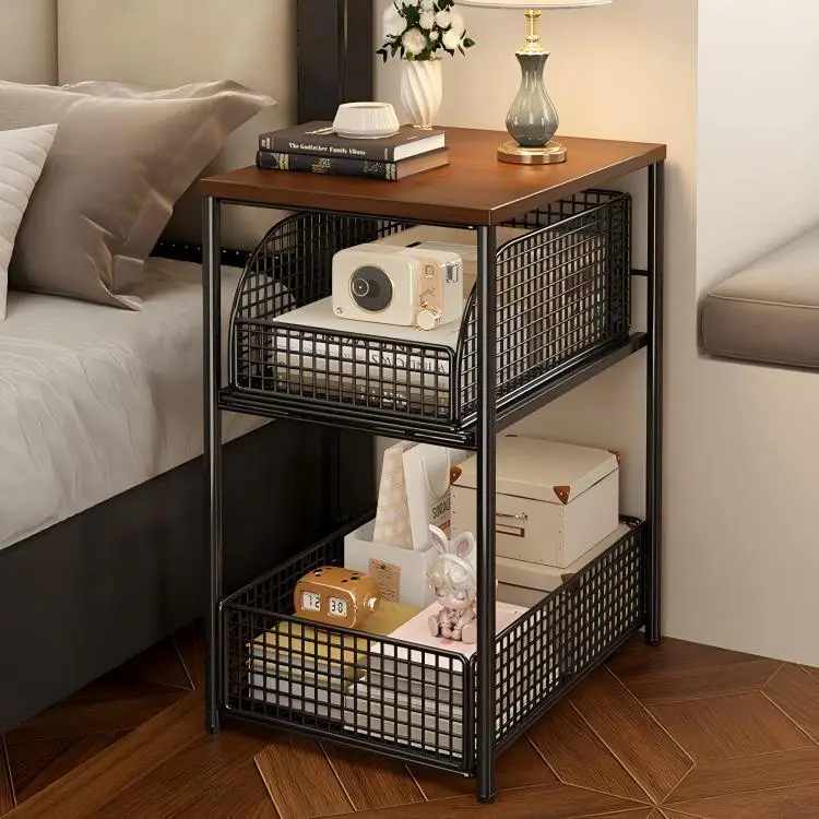 household bedroom, bedside storage cabinet, movable trolley replacement