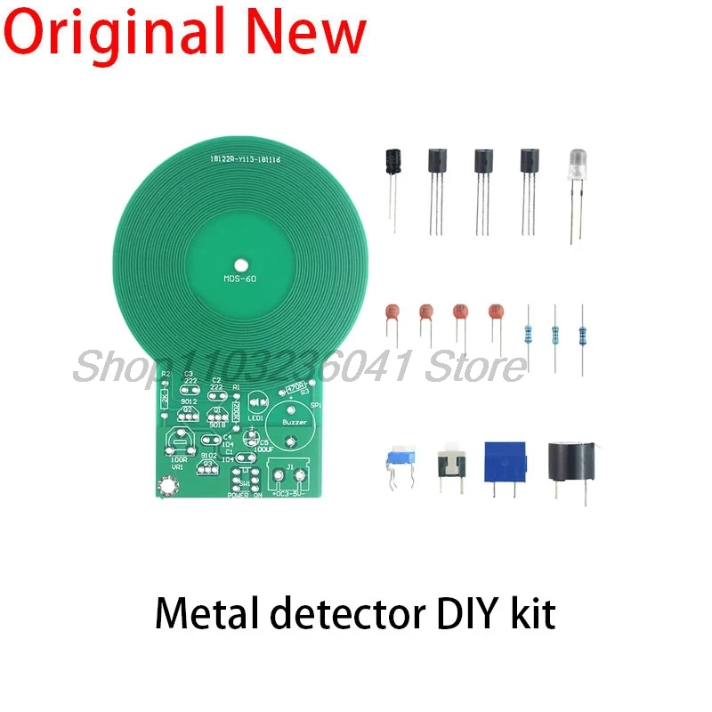 JS-60 DIY Kit Metal Detector Kit Electronic Kit DC 3V-5V 60mm Non-contact Sensor Board Module DIY Electronic Part Metal Detector