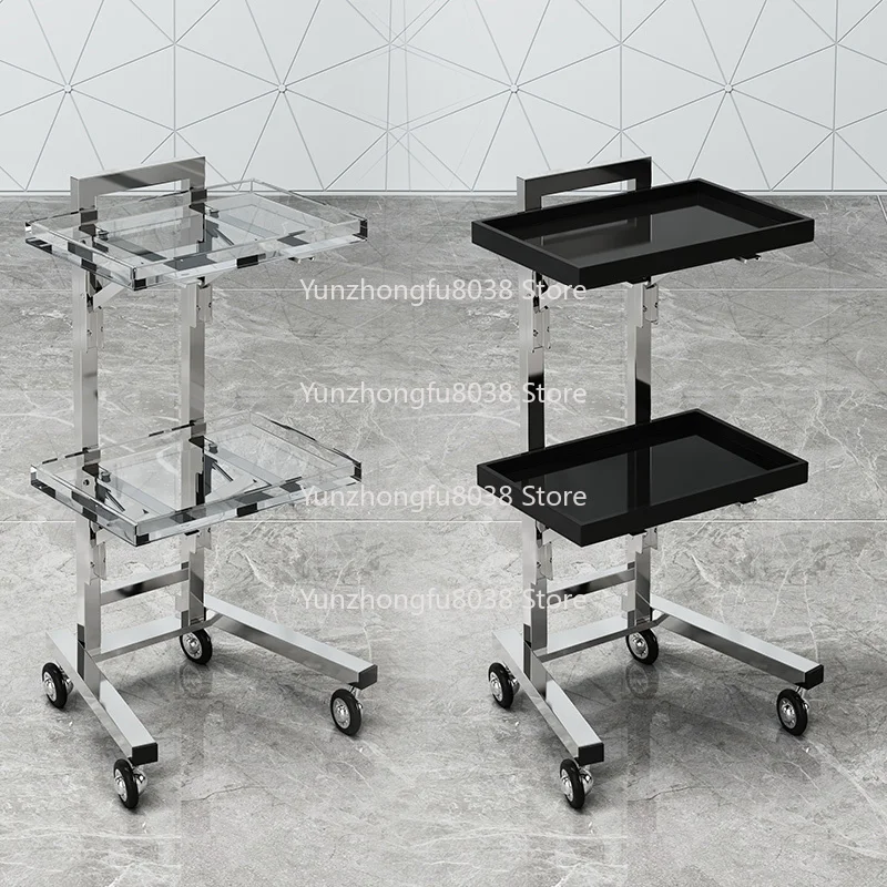 New Stainless Steel Beauty Salon Bar Cart for Haircut and Hair Folding Trolley for Hair Salon Tools Perm and Dyeing Cart
