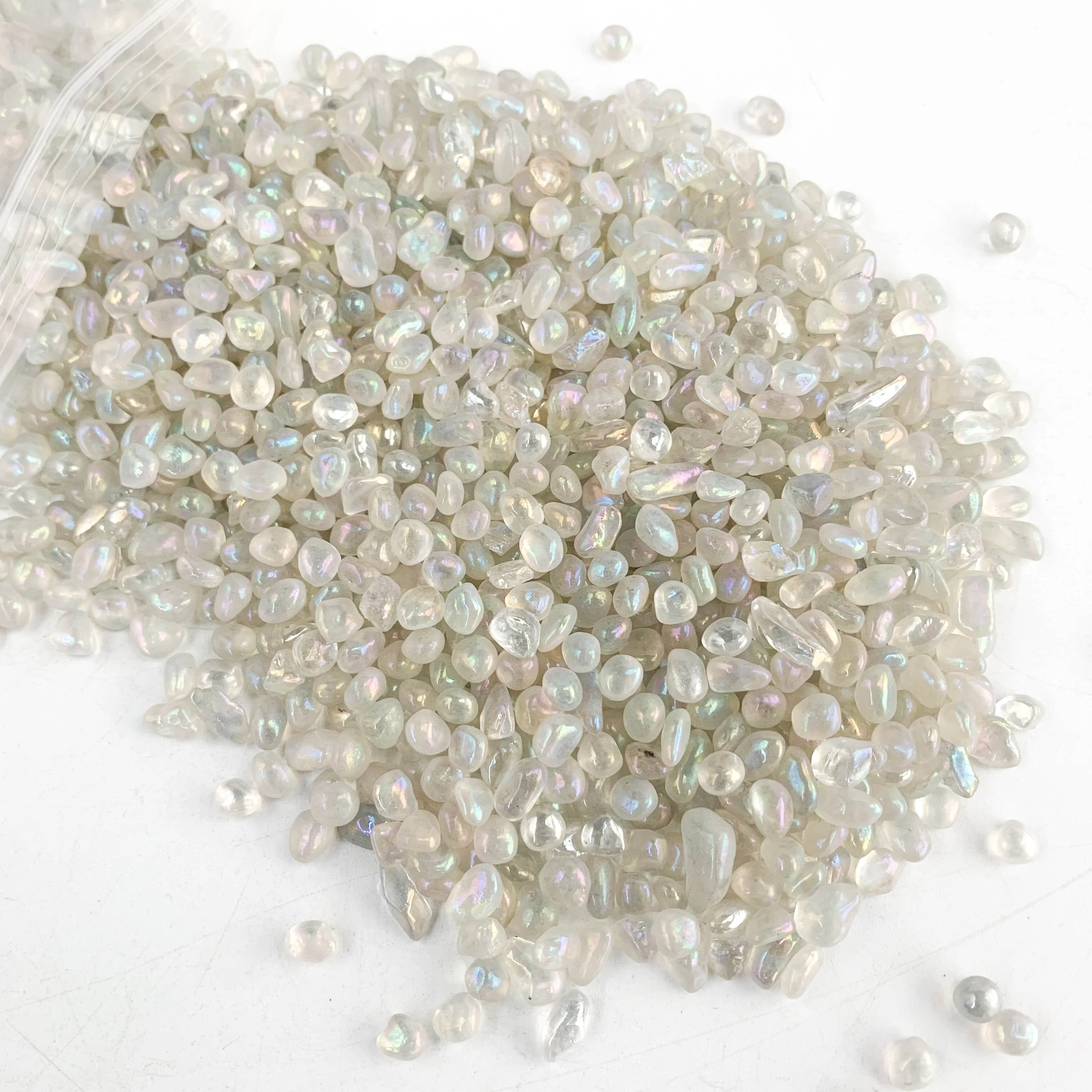 حجر كريستال ملون لصنع المجوهرات ، بلورات الهالة ، رقائق الكوارتز البيضاء الشافية ، زجاجات التمني ، ديكور حوض الأسماك ، 5-9