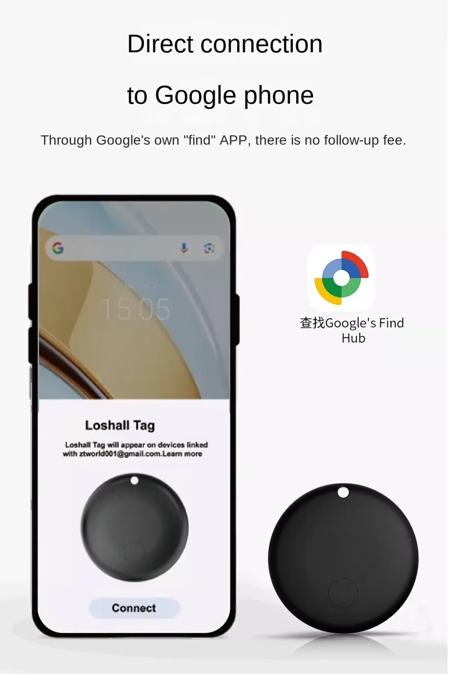 Intelligenter GPS-Tracker für Android, präzise globale Positionsbestimmung, Bluetooth-Gerät zur Ortung von Haustieren, Kindern, Gepäck und Schlüsseln. – Detail 4