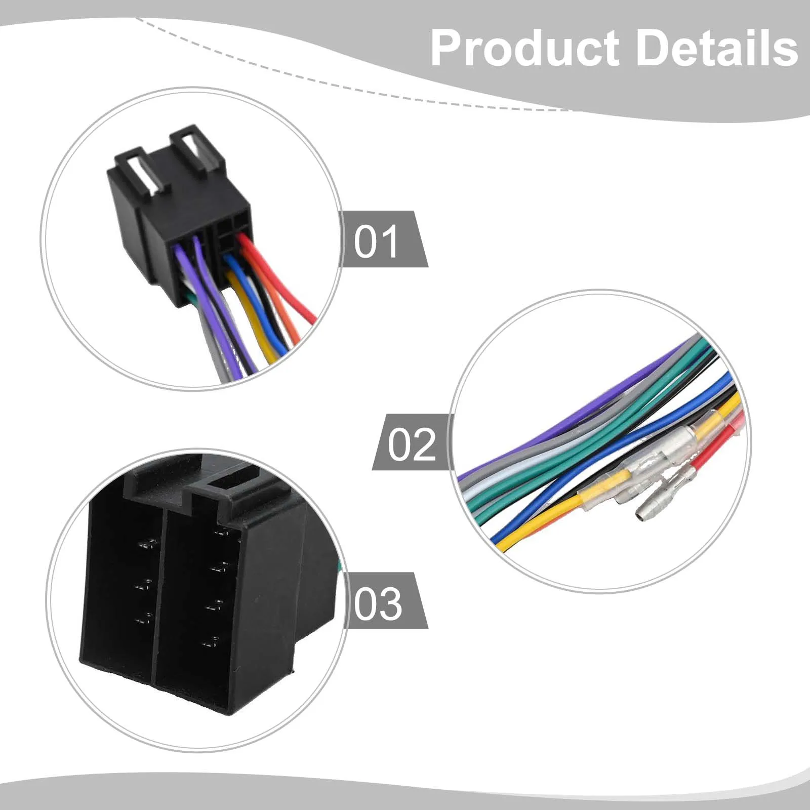 16 Pin Radio Cable Car Stereo Harness Easy Installation Process Non-Deformed Design Reliable Connection For Car Audio Systems