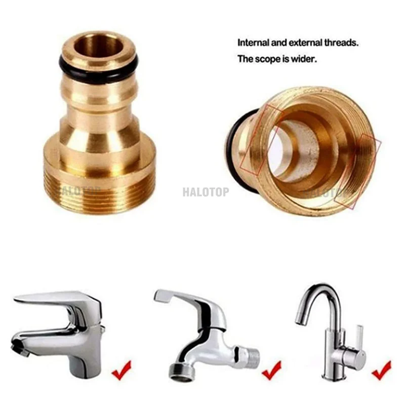 Set Connettori Per Tubo Da Giardino In Ottone | Adattatori 1/2" E 3/4" Con Ugello Spruzzatore Regolabile