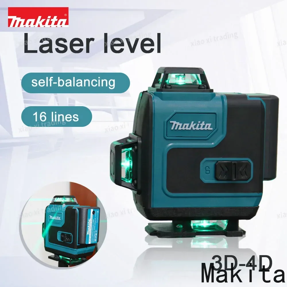 

Makita 16-линейный профессиональный лазерный уровень, горизонтальный вертикальный зеленый лазер, автоматический на 360 градусов ° Самовыравнивающийся лазерный строительный инструмент Nivel