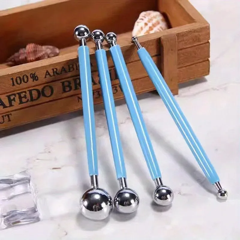 4-teiliges Set mit 8 Weichkugelspitzen aus Edelstahl für Keramik – Indentationsstift, Kugelschreiber, Stahlkugelschreiber, Ton-DIY-Werkzeuge für handgemachte Keramik