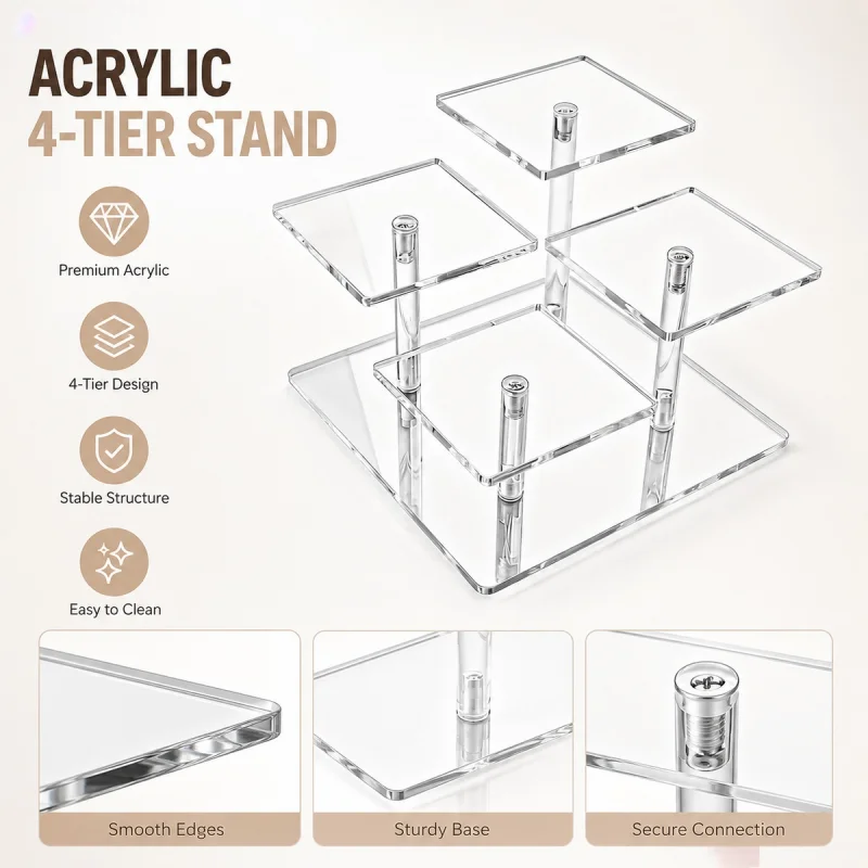 High Transparency Acrylic Display Rack for Jewelry and Cosmetics