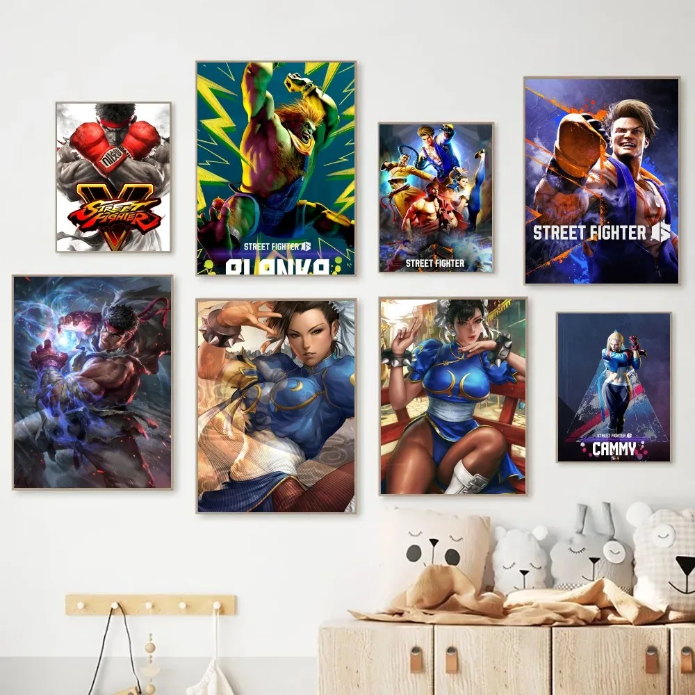 Street Fighter 6 Game  Poster Fancy Wall Sticker for Living Room Bar Vintage Decorative Painting Middle