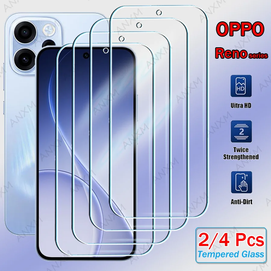 

2/4Pcs Tempered Glass Screen Protector For OPPO Reno 15 14 Pro 13 12 F FS 15F 14F 13F 12F 15FS 14FS 13FS 12FS Protective Glass