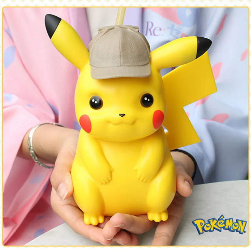 Pokemon Detective Pikachu Anime lindo decorado estudiante vaso creativo viaje a prueba de fugas taza regalo coleccionable al por mayor