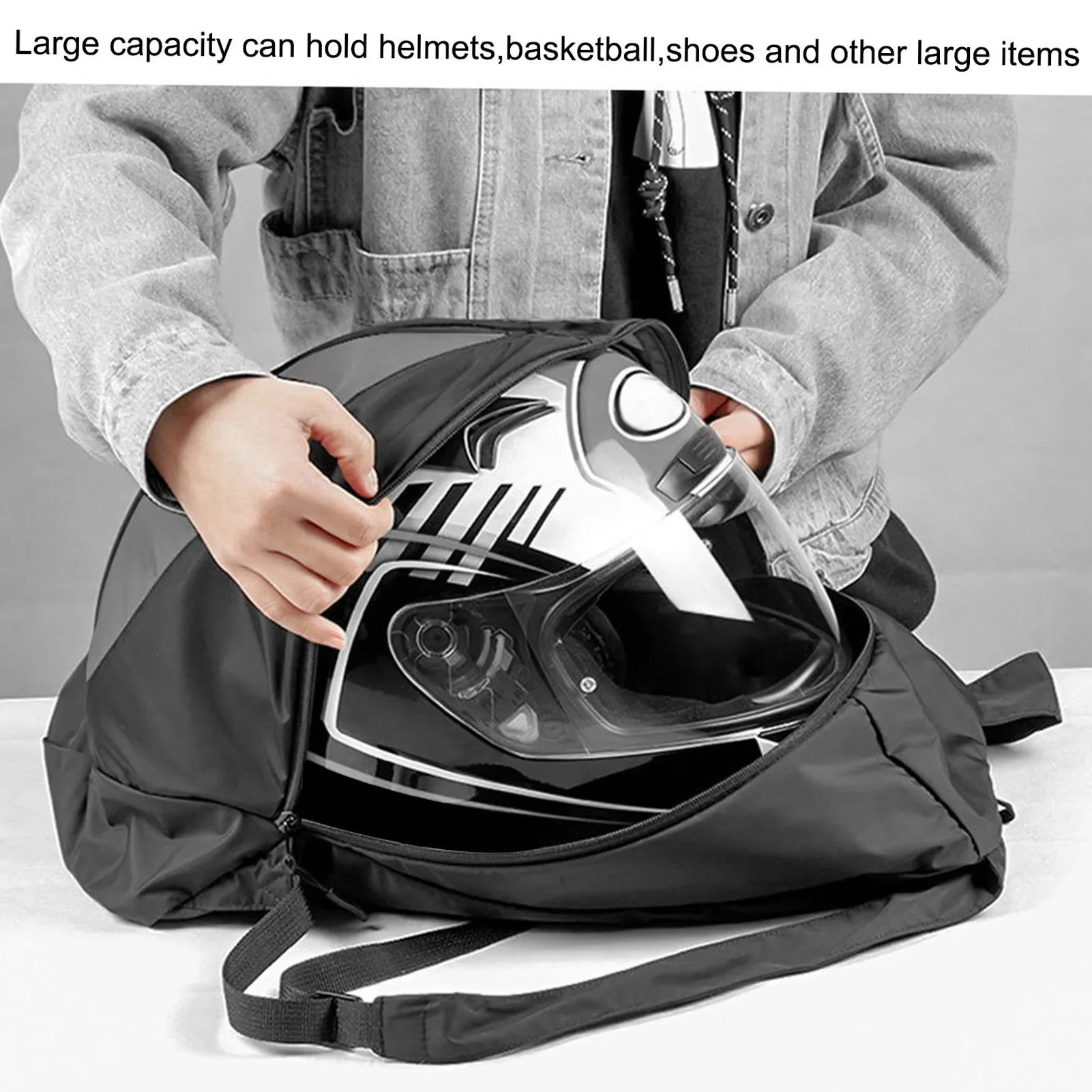 

Motorcycle Helmet Bag for Riding Bicycle Motorcycle Sport Gym Training Carrying Backpack Lightweight Storage