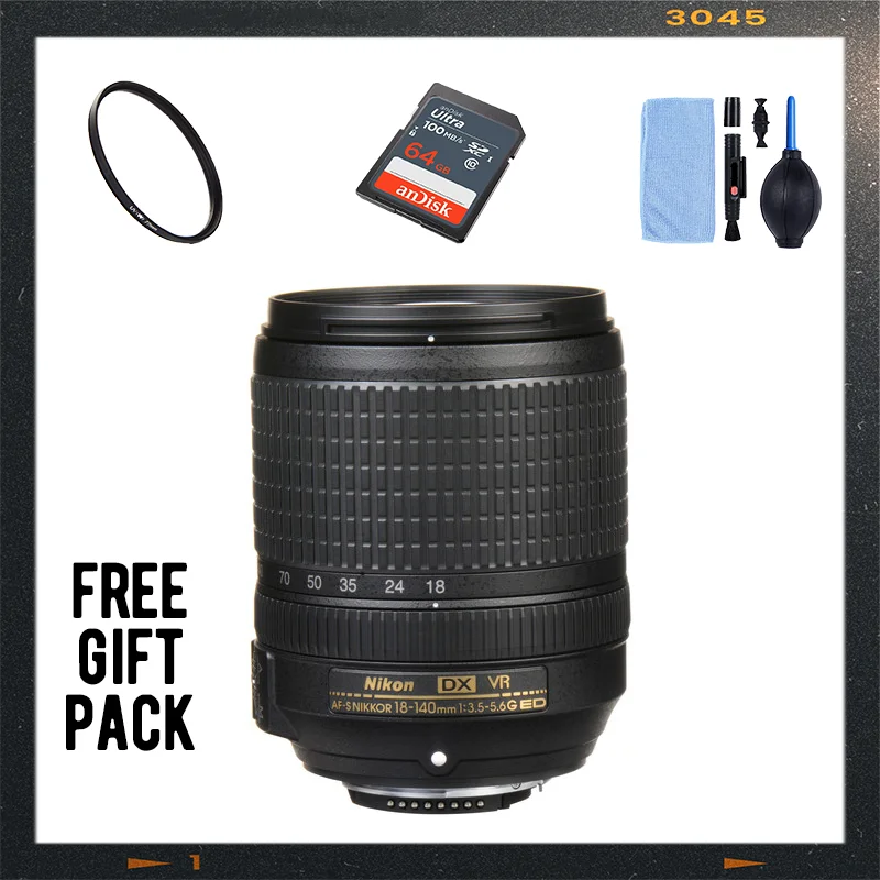 Nikon AF-S DX NIKKOR 18-140mm f/3.5-5.6G ED VR Lens For Nikon Cameras