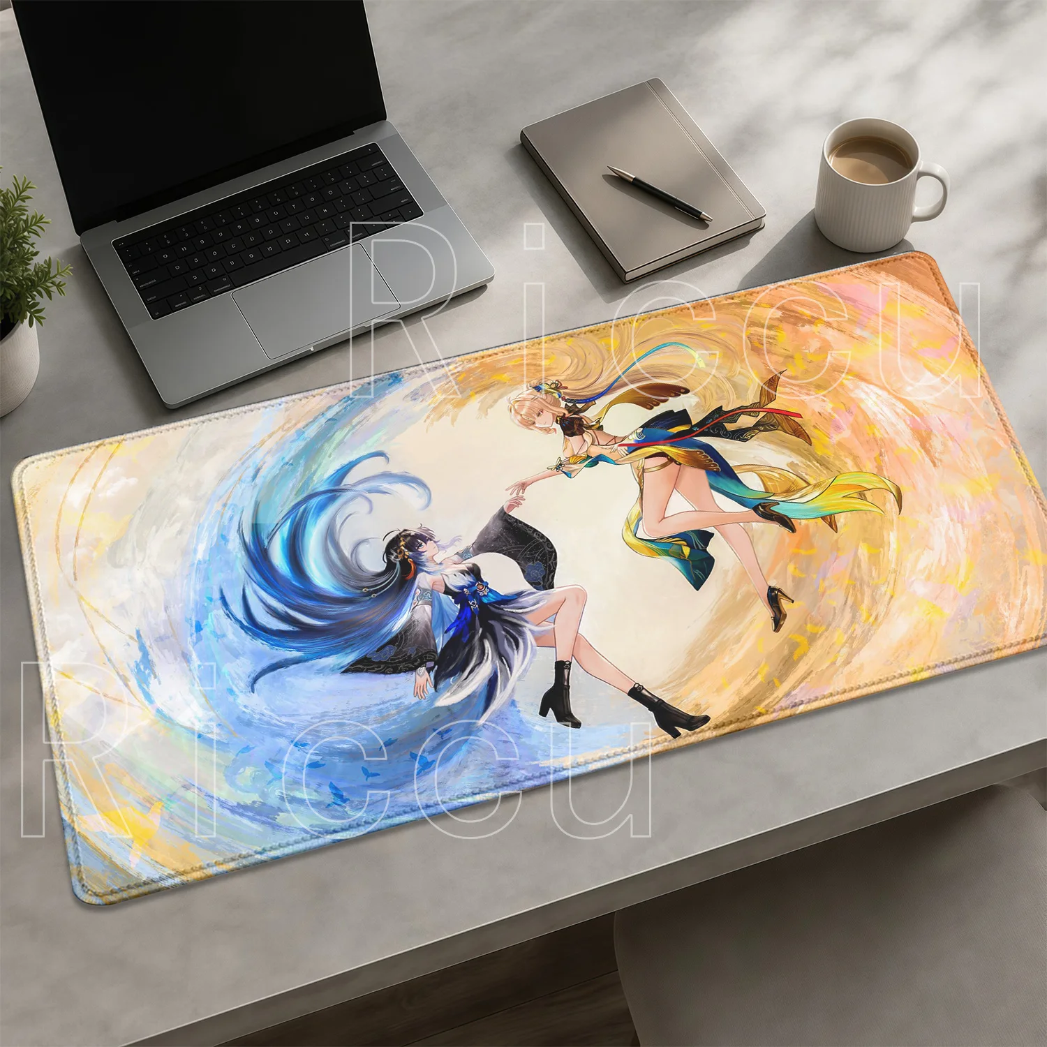 HD Printing Yangyang Xuanling Wuthering Waves Mouse Pad PC Office Gaming Overlock Mousepad Anime Girl Non-slip Base XXL Desk Mat