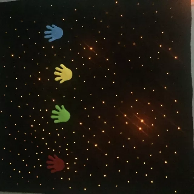 RGB Color Changing Fiber Optic Interaction Starlight Mat Touch Sensitive LED Fibre Optic Sensory Light Carpet for Autism