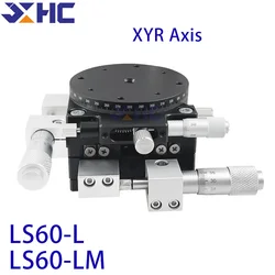 XYR Axis 60mm LS60-L LS60-LM Micrometer Manual Trimming Platform Translation Table and Rotary Table Cross Rail High Precision