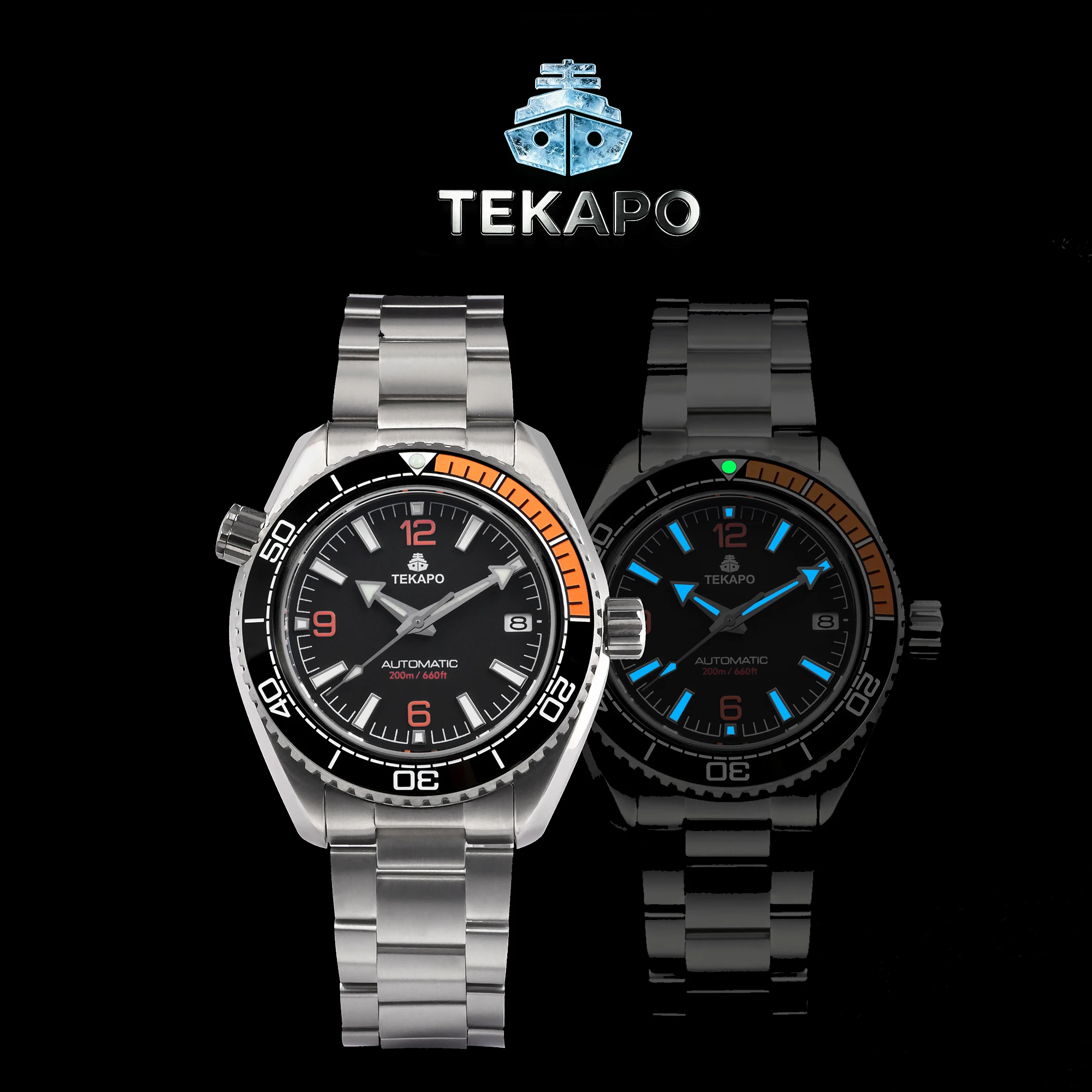 TEKAPO Brand T5 With Helium Valve Titanium Diving Watch Mechanical