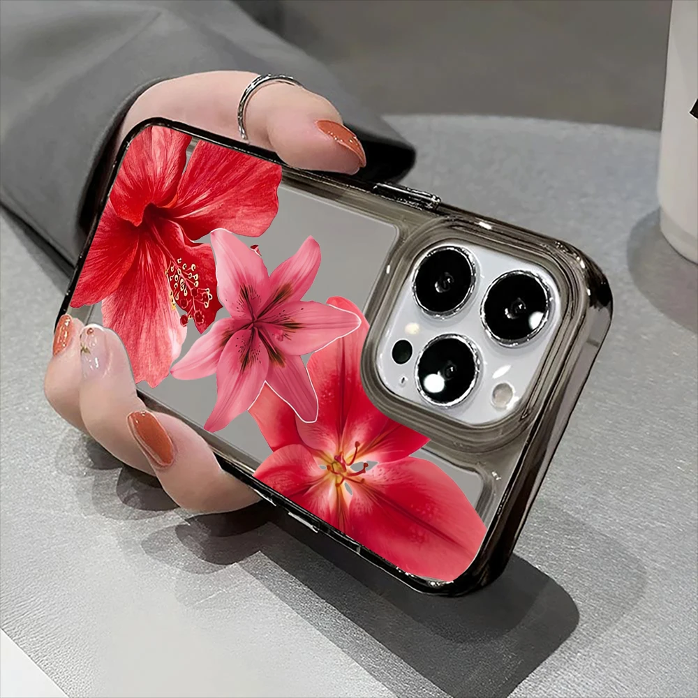 

Lily flower transparent shell is suitable for iPhone 16, 16 Pro, 16 Pro Max and 16 Plus to iPhone 11, 12, 13, 14 and 15 series.