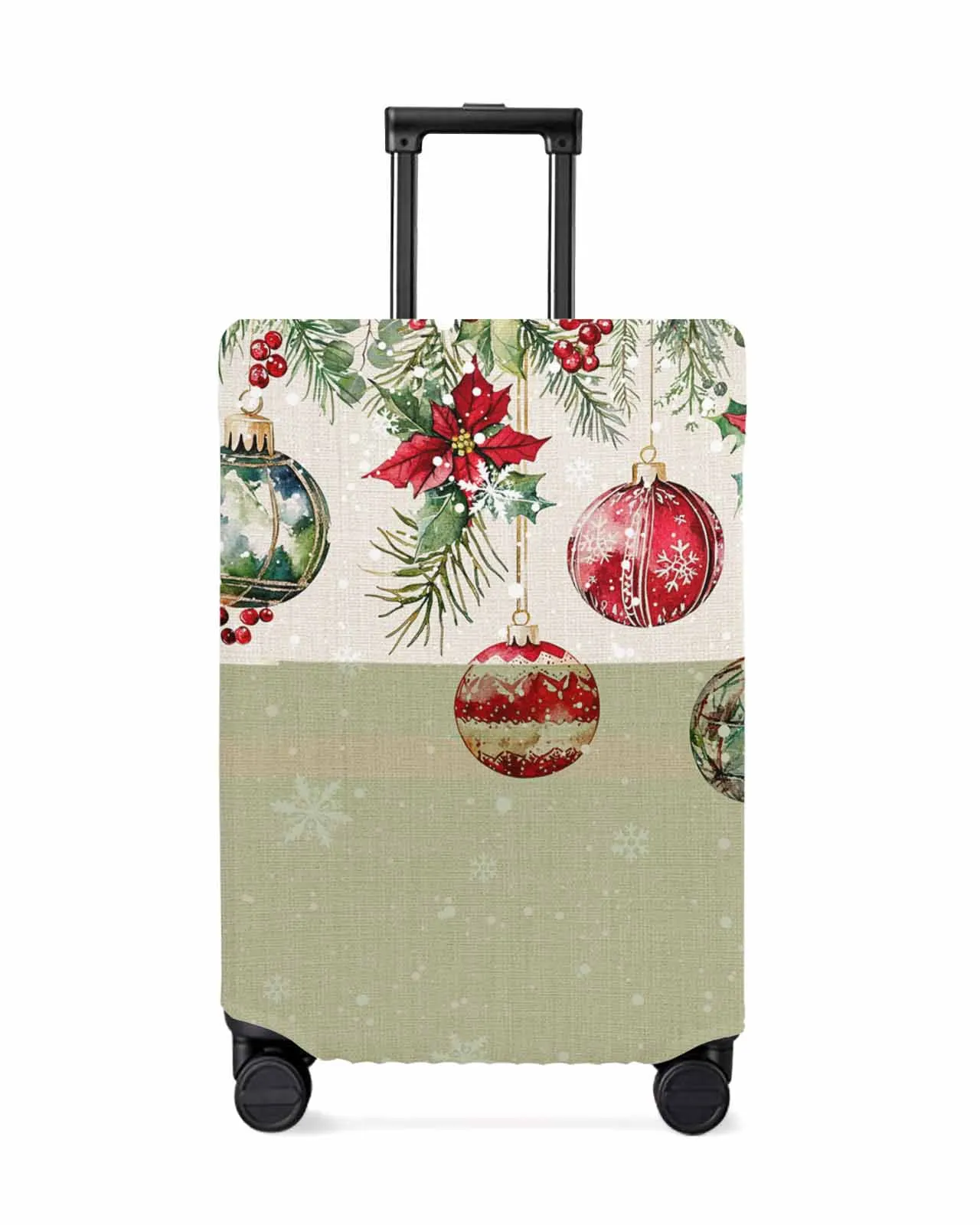 Christmas And Winter Poinsettia Elastic Baggage Cover For 18-32 Inch Suitcase Case Dust Cover Travel Accessories