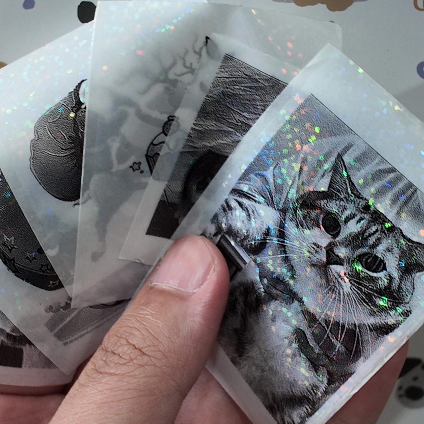 5 рулонов сверкающей прозрачной клейкой бумаги, совместимых с мини-принтерами, таких как C9/C13/C15/C17/C19/C20.