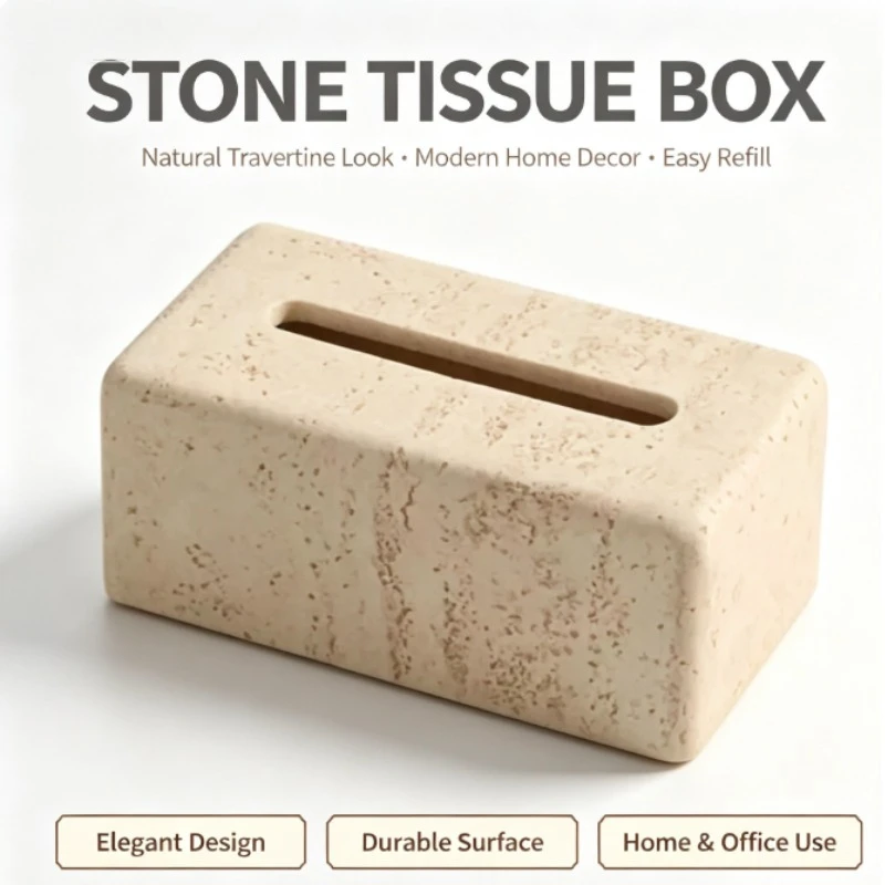 For  Tissue Box Light Luxury Napkin Holder Creative Decorative Storage Box for Dining Table Living Room Cream Style Home Decor