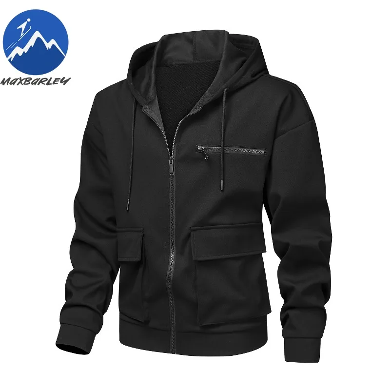 

Мужские толстовки с капюшоном Maxbarley, куртка Normcore с большими карманами, уличное ветрозащитное пальто, мужские толстовки для пешего туризма, треккинга, уличной одежды