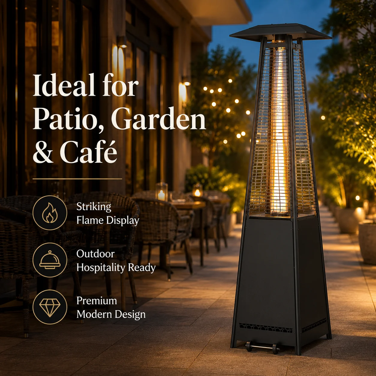 Eco Friendly Non Electric Pellet Patio Heater Steel Freestanding Outdoor Heater for Camping and Garden
