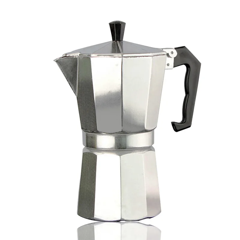 إبريق قهوة موكا من الألومنيوم على الطراز الإيطالي قابل للفصل مثمن التقطير غسل قهوة اسبريسو غلاية موكا مع صمام