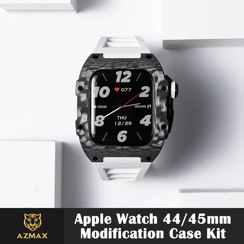 For Apple Watch Series Case 2024New luxury Carbon Fiber Material strap  Apple Watch S9/8/7/6/5/4/SE Series 44mm 45mm iWatch Band