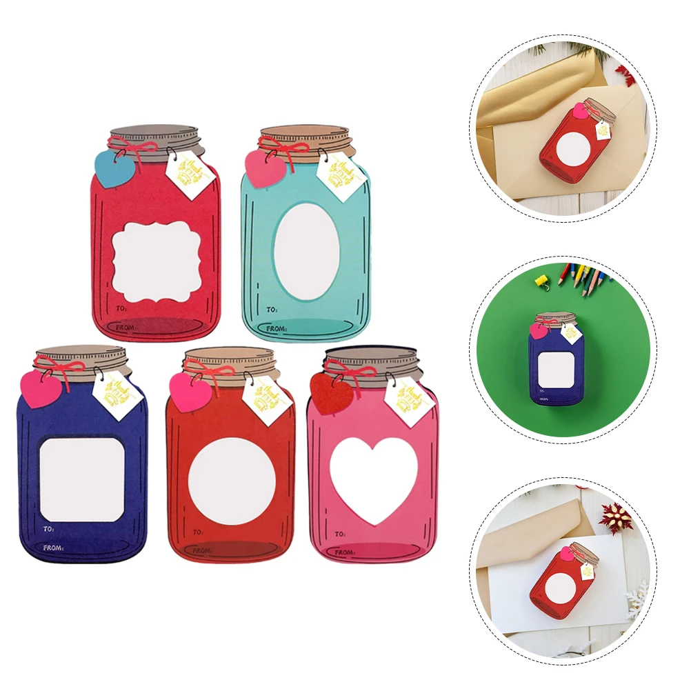 

50 Sets Mason Jar Greeting Card Kindergarten Graduation Party Supplies Teachers Day Valentines Day Jar Appreciation Small Thank