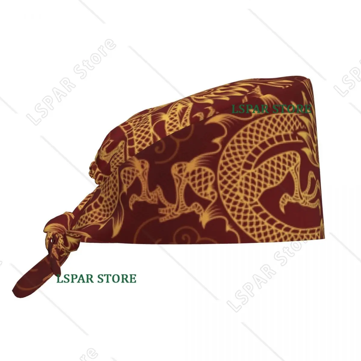 Custom Red Japanese Dragon Pattern Working Cap Surgical Hats Women Men Operating Room Cap Operator Hats Lab Works Hat