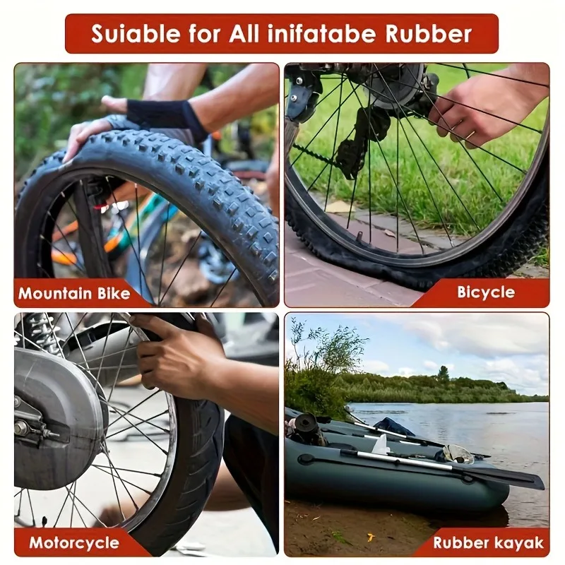 Tragbare Fahrradreifen-Reparatursets mit Reifenhebern, Gummipflaster, Reparaturwerkzeug für Fahrradschläuche – Detail 2