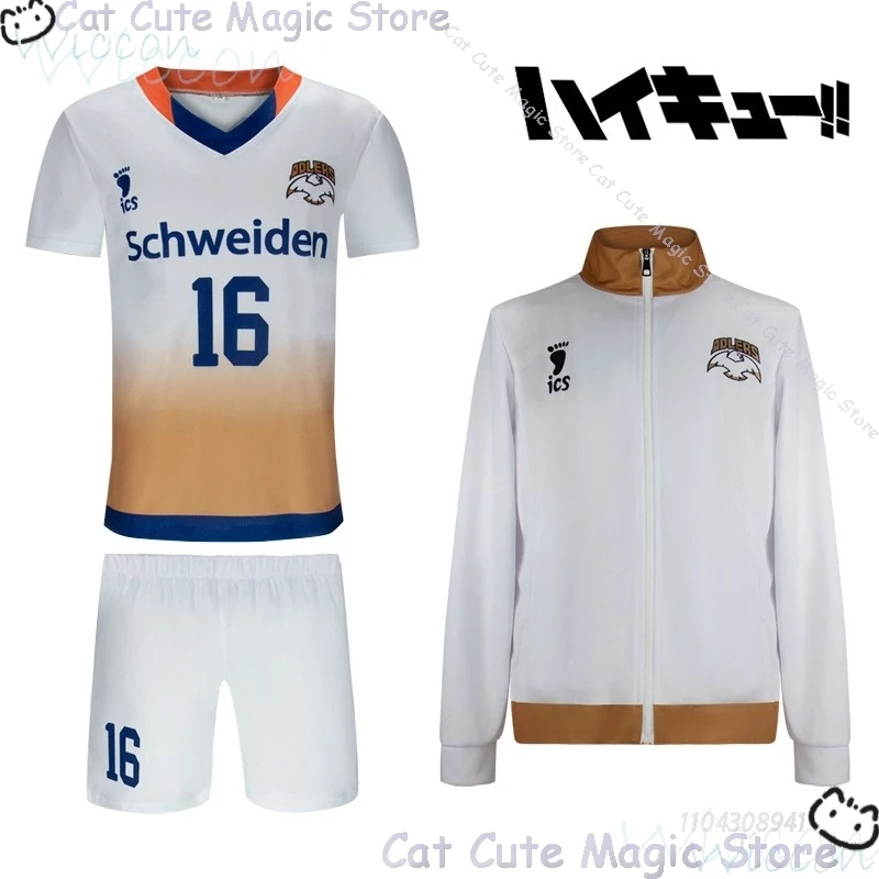 Schweiden Adlers Uniform Tobio Kageyama Korai Hoshiumi Anime Cosplay Costume Volleyball NO 16 20 Uniform AD Club Coat Tshirt Set