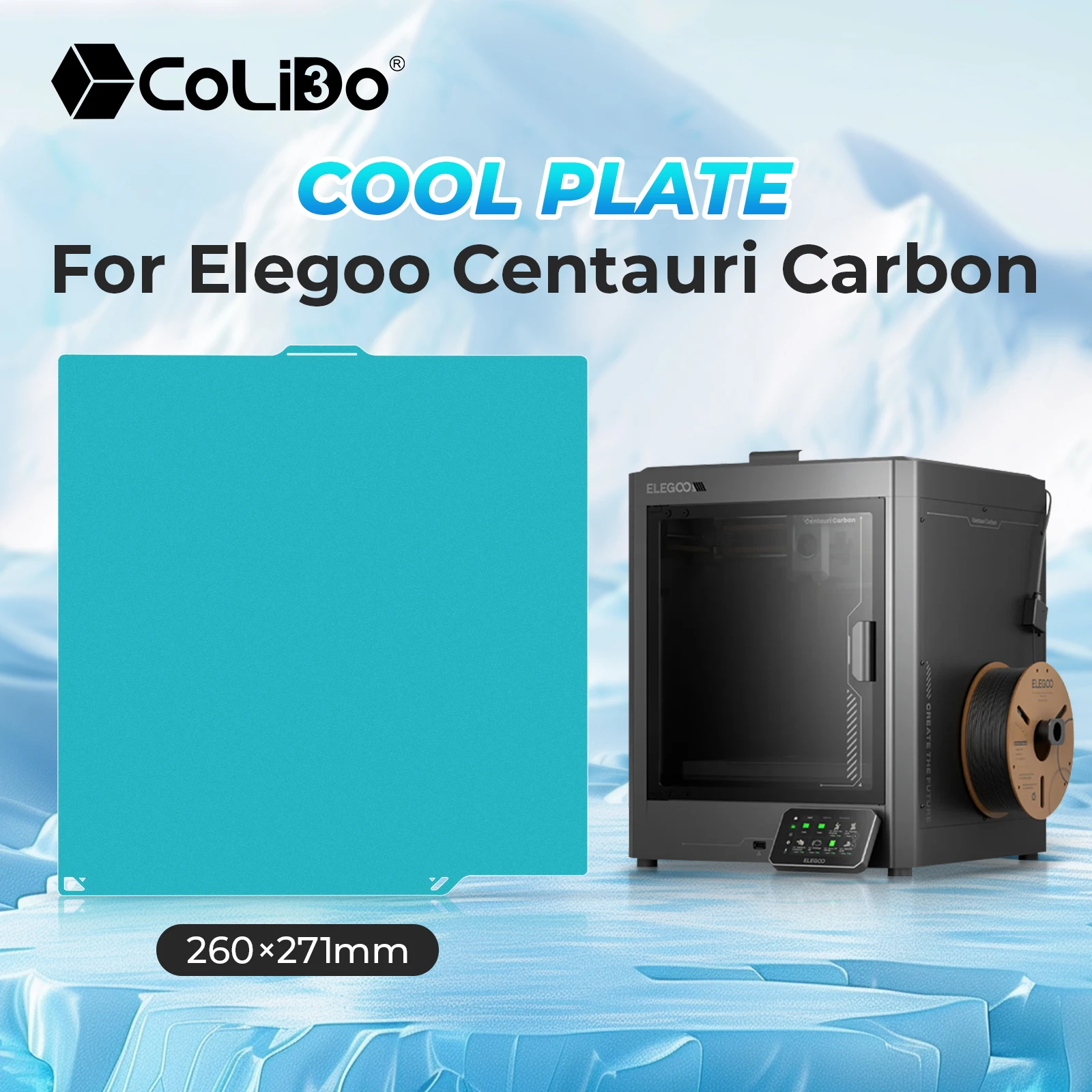

Cold Plate For Elegoo Centauri Carbon printer 260x271mm Spring Steel Double-sided Printing Elegoo Build Plate 3D Printer Parts