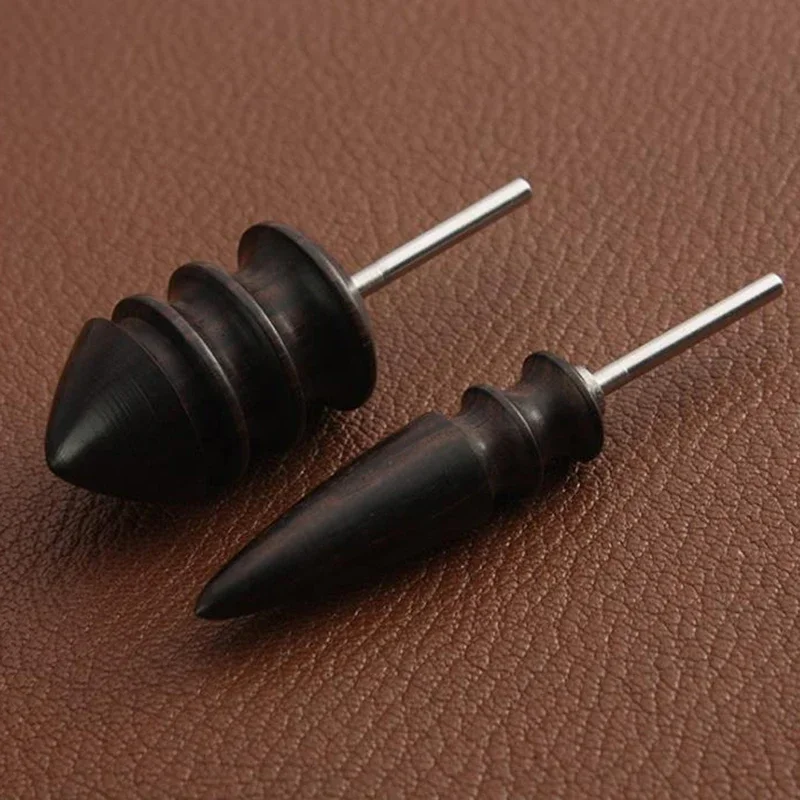 Leather Edge Electric Polishing Slicker Flat/Pointed Head Sandalwood Leathers Craft DIY Tools Tip Burnisher Wood Craft Tool